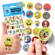 MEGA SADA NÁLEPOK SPONGEBOB Štvorcového tetovania