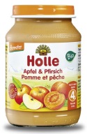 HOLLE BIO Jemný dezert z jablka a broskyne