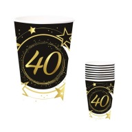 40. NARODENINY 40 ROKOV ČIERNE HRNČEKY 240ml 6ks