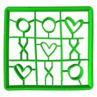 PREMIUM Formička na perníčky VALENTÍNSKE srdiečko Tic Tac Toe 8cm
