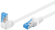 Uhlový sieťový S/FTP kábel kategórie 6A, biely, 0,25 m
