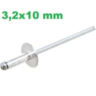 Alu trhací nit s veľkou hlavou 3,2x10mm / 50 kusov