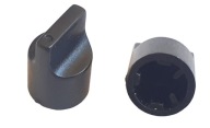 Gombík pre zosilňovač 10mm, čierny plast, skosený, MAT BLACK 6mm