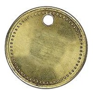Žetón na náradie, mosadz, Ø 27 mm, s otvormi, vyrobený z perál