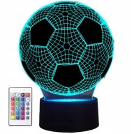 LED FUTBALOVÁ NOČNÁ LAMPA S 3D DIAĽKOVÝM VÝKONOM