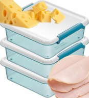 Sada 3x Nádoba JEDLO MÄSOVÉ SYRY, SENDVIČE OBEDOVÁ KRABIČKA, BEZ PRIESKOV, BPA FREE