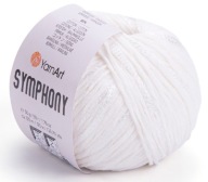 Priadza YarnArt Symphony, farba 2101 biela, 50 gramov