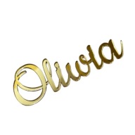 Menová ozdoba na bok torty Meno Plexisklo Gold