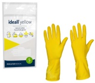 Žlté skladané ekonomické latexové rukavice S