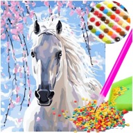 Diamant MOSAIC HORSE Diamantový obraz zošit BIELY KÔŇ 30x40cm