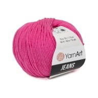 50g priadza, 55% bavlna 45% akryl, YarnArt Jeans neónová ružová 59