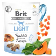 BRIT LIGHT funkčná maškrta pre psov Králik s papája 150g