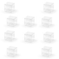 Priehľadná štvorcová krabička na mydlové sviečky, 10ks 5x5x5cm