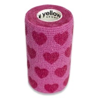 Samolepiaca stabilizačná súdržná bandáž YellowBAND 10 cm srdiečka