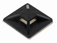 Samolepiaci držiak 20x20mm čierne pásy 100 ks