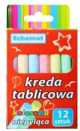 TABUĽOVÁ CHALK 12 kusov, FAREBNÉ malé bezprašné balenie