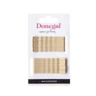Donegal Béžové kovové sponky do vlasov, dĺžka 6 cm, 24 ks.