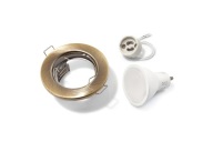 SET PEVNEJ HALOGENOVEJ MOSADZY + LED ZIAROVKA 3W + GU10 4500K