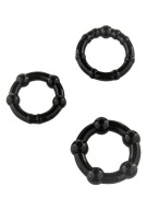 Tri čierne gélové prstene - Stay Hard Black