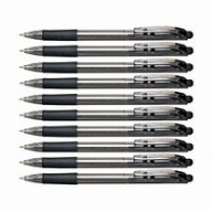 Pentel BK417 výsuvné guľôčkové pero, čierne, 10 ks