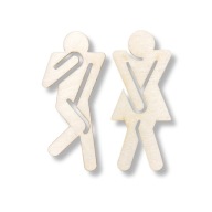 DREVENÉ OZNAČOVAČE SYMBOL PRE DVERE WC OZNAČENIE MRS.