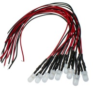 x10 LED 12V 3mm 7 FAREB, kábel 20cm