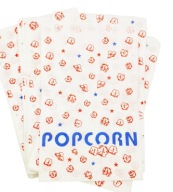 Veľká papierová taška s potlačou POPCORN, 200 ks.