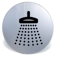PLATE Gravírovaný piktogram - Sprchové sprchy - Strieborná