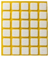 Samolepiace plstené podložky biele 15x15 30 ks