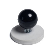 Silný biely aplikačný magnet s guľôčkovou rukoväťou, priemer 4 cm