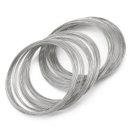 Pamäťový drôt na náramky, oceľ, platina, 65 x 0,5 mm, 50 rebier