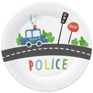 POLICE papierové tabuľky policajné auto