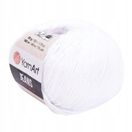 Priadza YarnArt Jeans 62 optická biela 50g/160m
