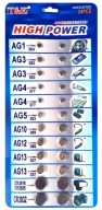 SADA GomBÍKOVÝCH BATÉRIÍ 24 KS AG1 - AG13, CR2034