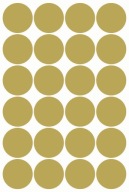Nálepky CIRCLES Bodky 5cm 24ks ZLAT