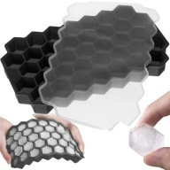 Silikónová forma na kocky zmrzliny Forma na kocky zmrzliny s vrchnákom sivá