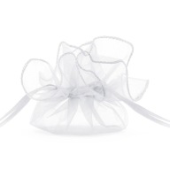 Organzové vrecká pre hostí, biele, 25 cm, 10 ks.