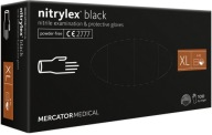 Bezpudrové čierne nitrilové rukavice 100 ks XL