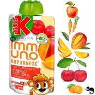 KUBUŚ IMMUNO ovocná pena IMMUNITY MANGO ACEROLA JABLKO MRKVOVÝ POMARANČ