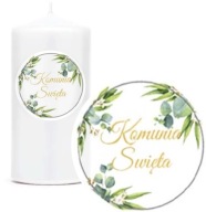 SVIEČKA Sviečka prijímaná na stôl boho listy SVÄTÉ PRIJÍMANIE 10cm