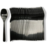 OPÄTOVNE POUŽITEĽNÉ PLASTOVÉ LYŽIČKY STRONG BLACK 50 ks