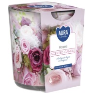 PARAFÍNOVÁ SVIEČKA VONNÁ SVIEČKA zo skla 22H 100G BISPOL ROSE
