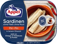 SARDINKOVÉ FILETKY V OLIVÁCH PIRI PIRI 105g APPEL