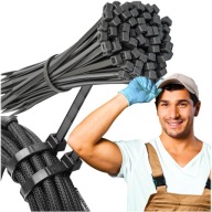 SVORKY SILNÉ SVORKY KÁBLOVÉ SVIETKY ČIERNE KLAPKY 3,6x150mm 50 KS