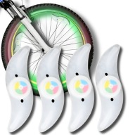 4 x LED SVETLO NA BICYKEL NA KRYT KOLESÁ RGB viacfarebný