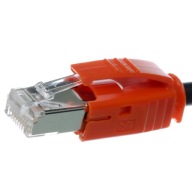 Zástrčka s krytom RJ45 6 6A FTP oranžová Telegartner
