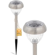 LED solárne záhradné svietidlo zapustené vonkajšie strieborný senzor 38 cm IP44