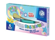 Pastelová modelovacia hmota s trblietkami, 6 farieb ASTRA