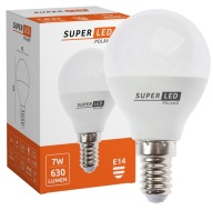 E14 G45 LED žiarovka 7W = 70W SMD 630lm CCD neutrálna biela guľa SuperLED