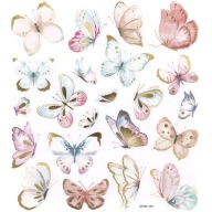 BOHO NÁLEPKY motýle BOTTERFLIES so zlatým pozlátením 22 ks.